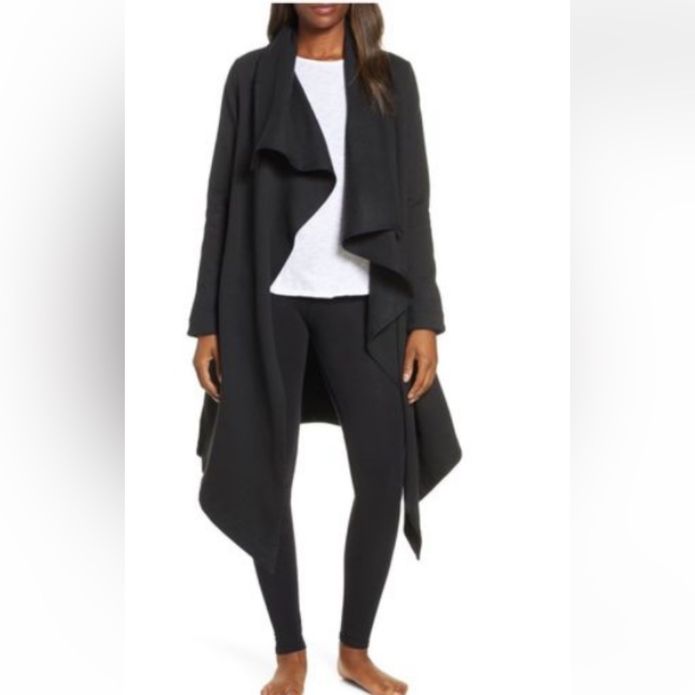 NWT Plus size women casual 3/4 long sleeve trench coat navy blue